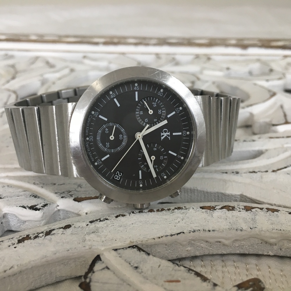 Calvin klein men’s vintage silver black
